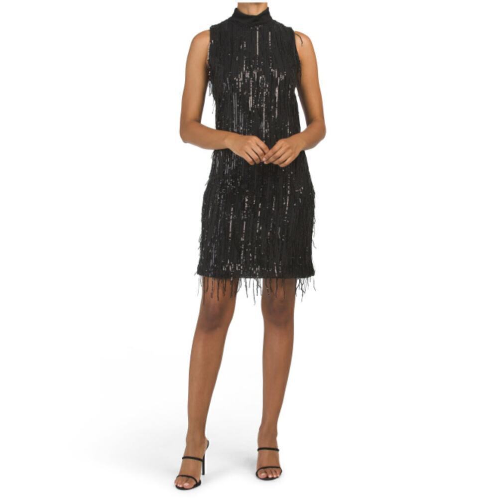 New Carla Conti Made in Italy Sequin Fringe Retro Cocktail Party Mini Dress - Picture 3 of 9